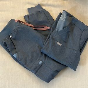 FIGS Heather Denim Scrub Set